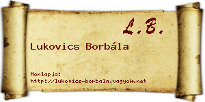Lukovics Borbála névjegykártya