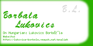 borbala lukovics business card